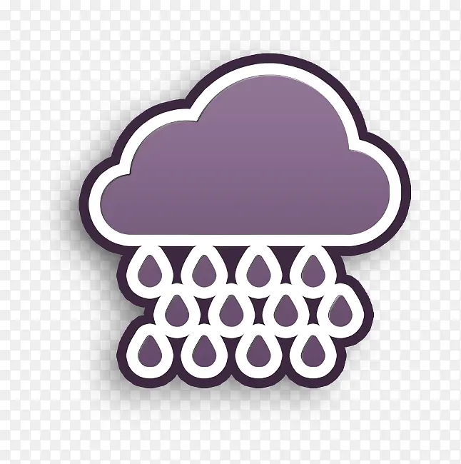 雨图标 天气图标 紫色