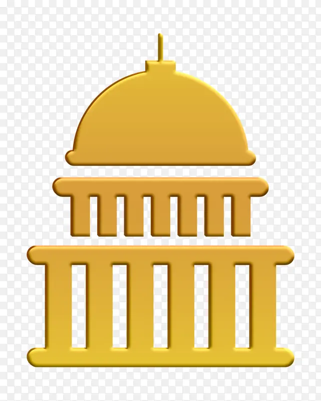 纪念碑图标 国会大厦图标 黄色