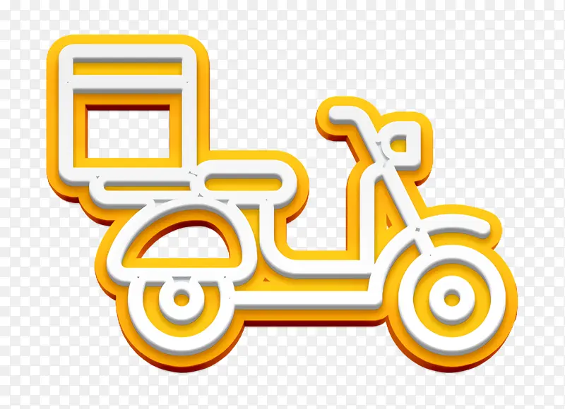 踏板车图标 餐厅元素图标 黄色