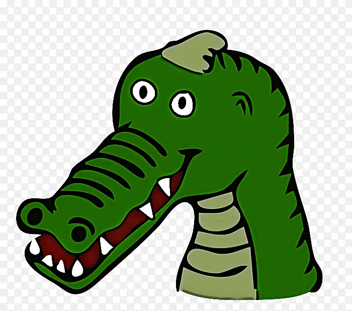 绿色鳄鱼卡通鳄鱼大象鳄鱼恐龙