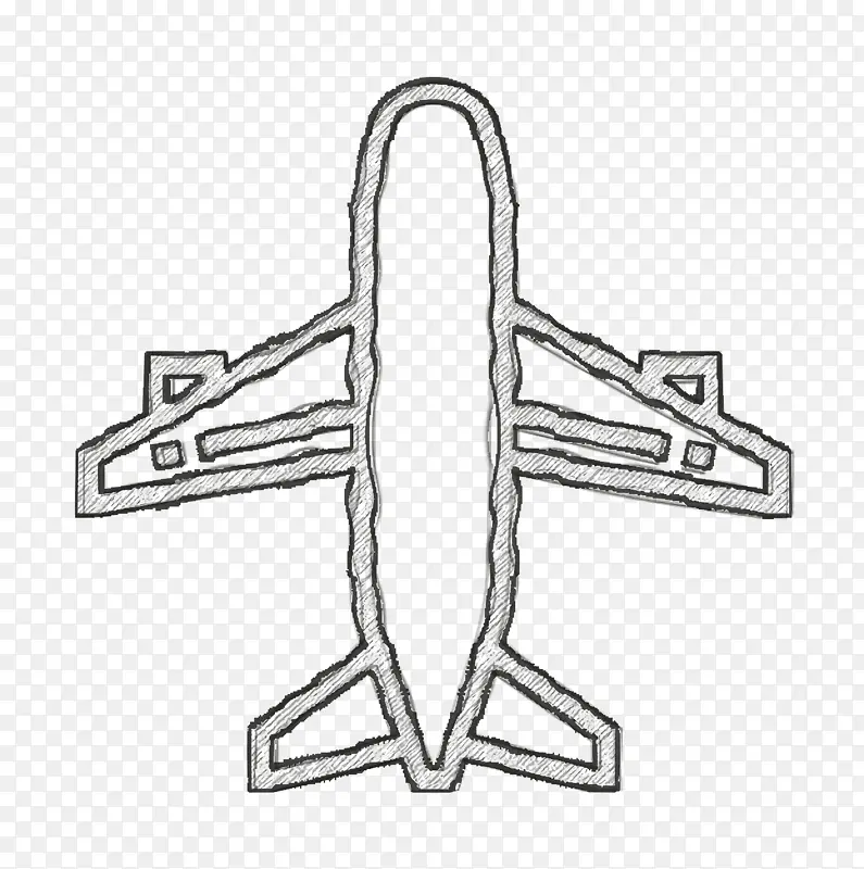 飞机图标 运输和交付图标 线条艺术