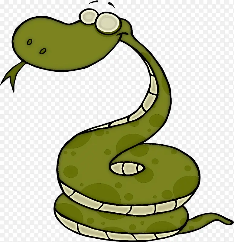 曼巴 卡通 光滑的绿蛇