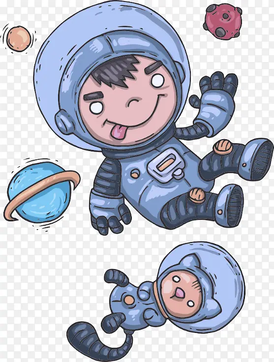 卡通 宇航员 孩子