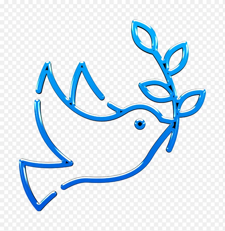鸟形图标 幸福图标 电蓝