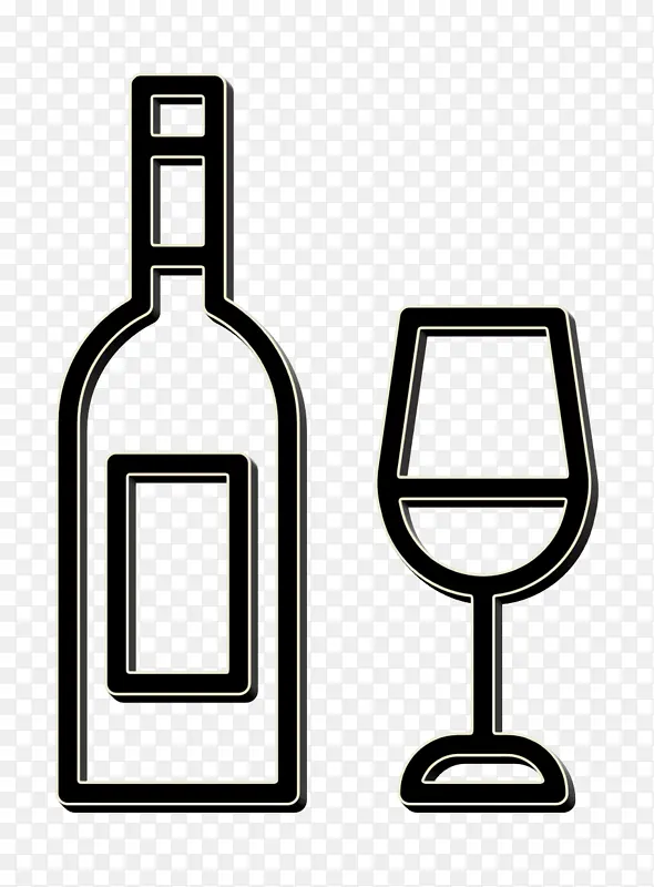 葡萄酒图标 食品图标 线条