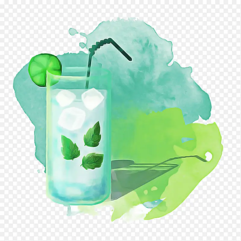 绿色 冰块 饮料