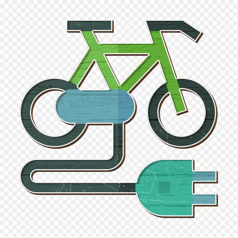 自行车图标 电动自行车图标 可持续能源图标