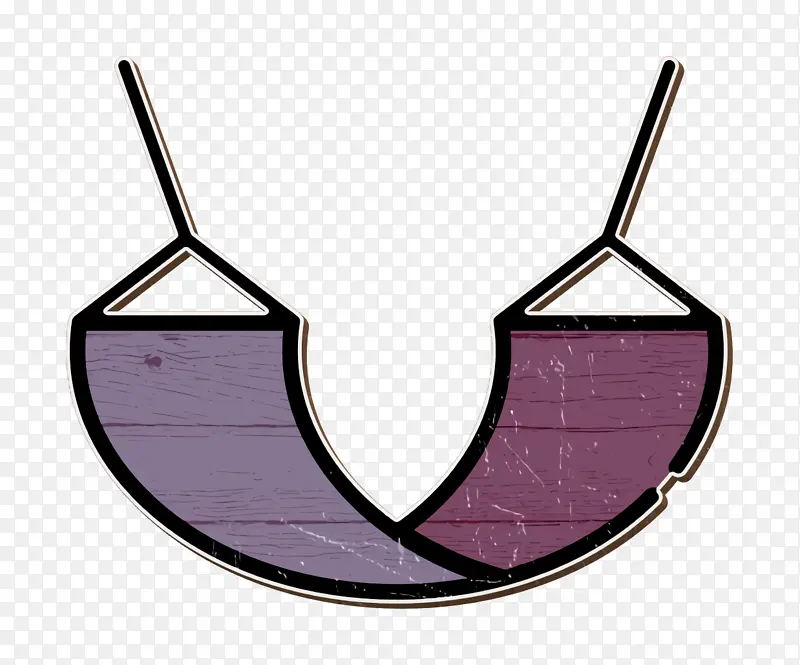 吊床图标 热带图标 紫色