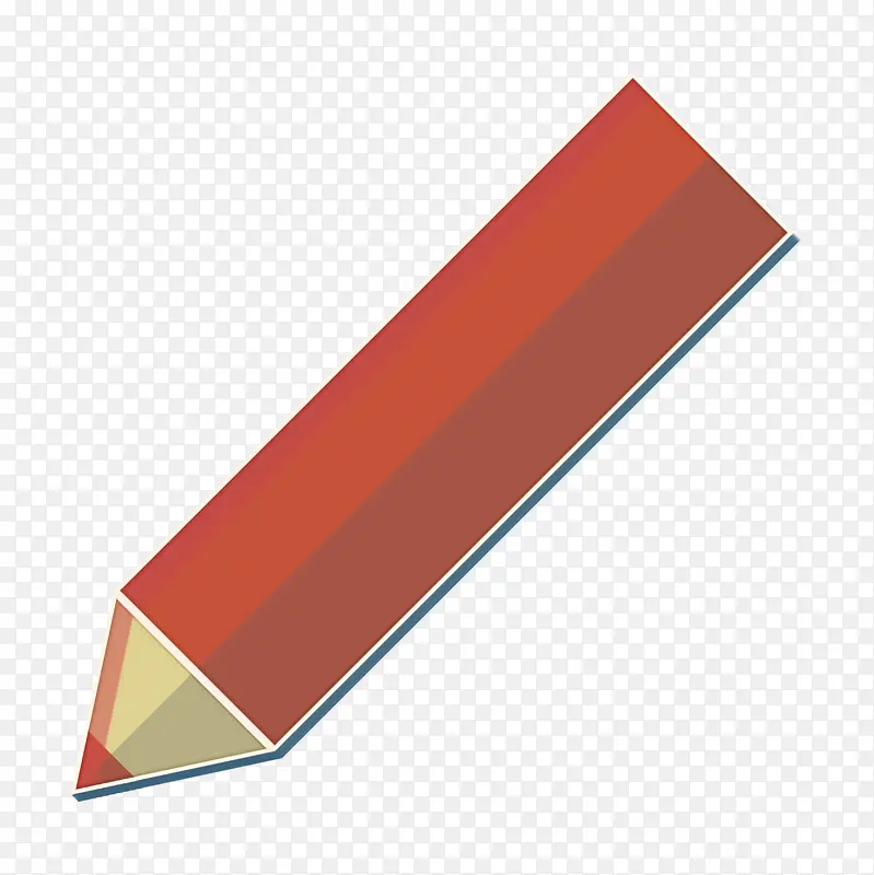 学校元素图标 铅笔图标 红色