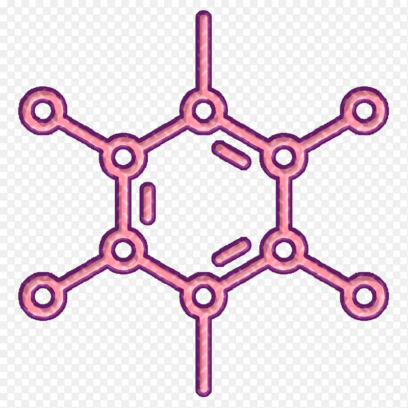 科学研究图标 分子图标 粉色