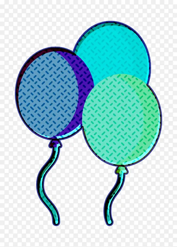生日图标 气球图标 绿松石