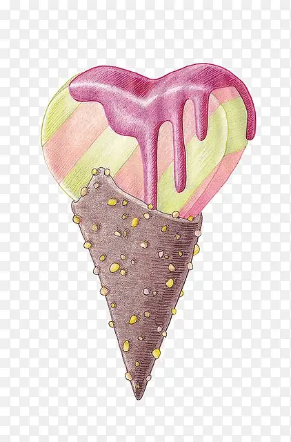 冷冻甜点 冰淇淋筒 粉色