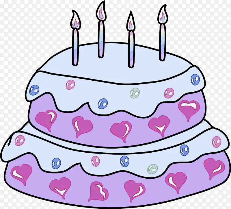 蛋糕 生日蜡烛 粉色