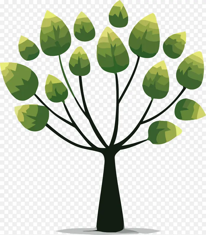 图比什瓦特树 卡通树 抽象树