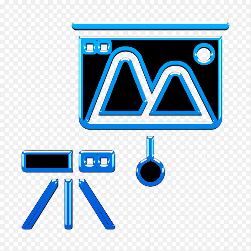 虚拟现实图标 投影仪图标 电蓝