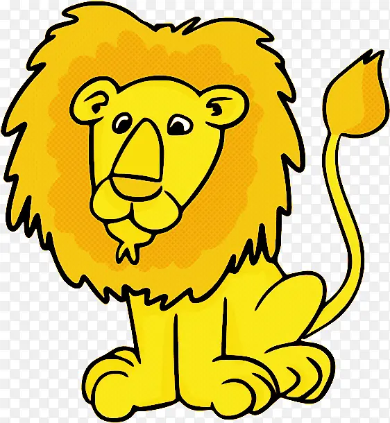 狮子 黄色 卡通