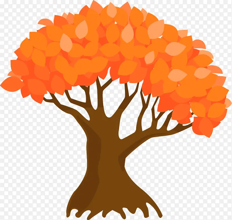 抽象树 橘子 树