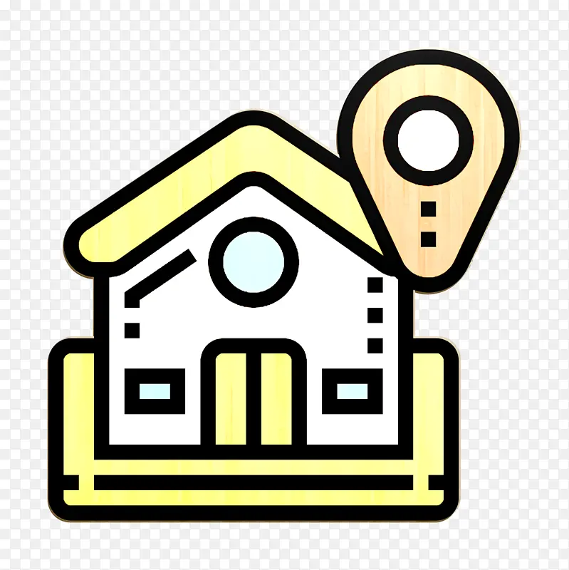 建筑图标 主页图标 黄色