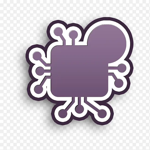 微芯片图标 区块链图标 紫色