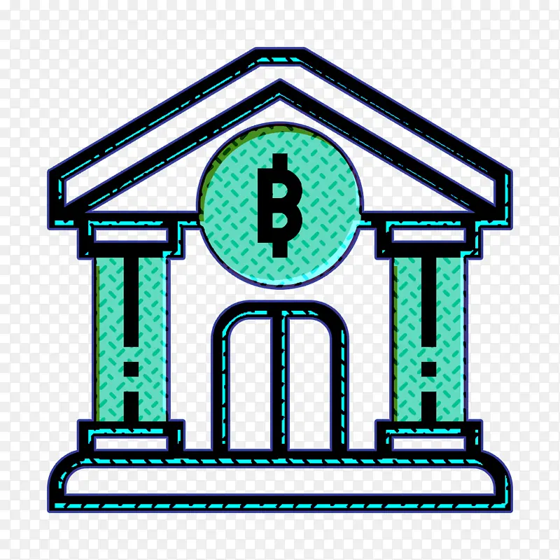 区块链图标 银行图标 符号