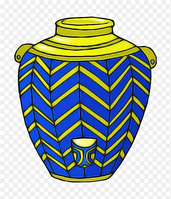 花瓶 黄色 蓝色