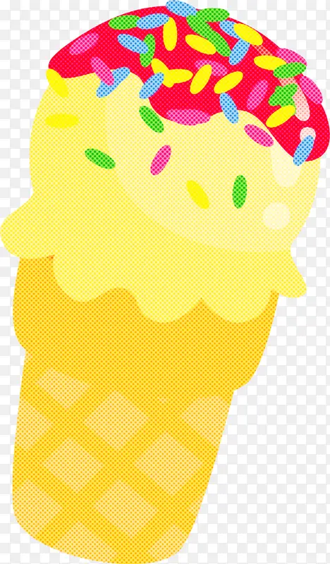 黄色 冰淇淋蛋卷 冷冻甜点