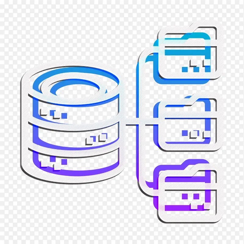 数据库管理图标 文件和文件夹图标 托管图标