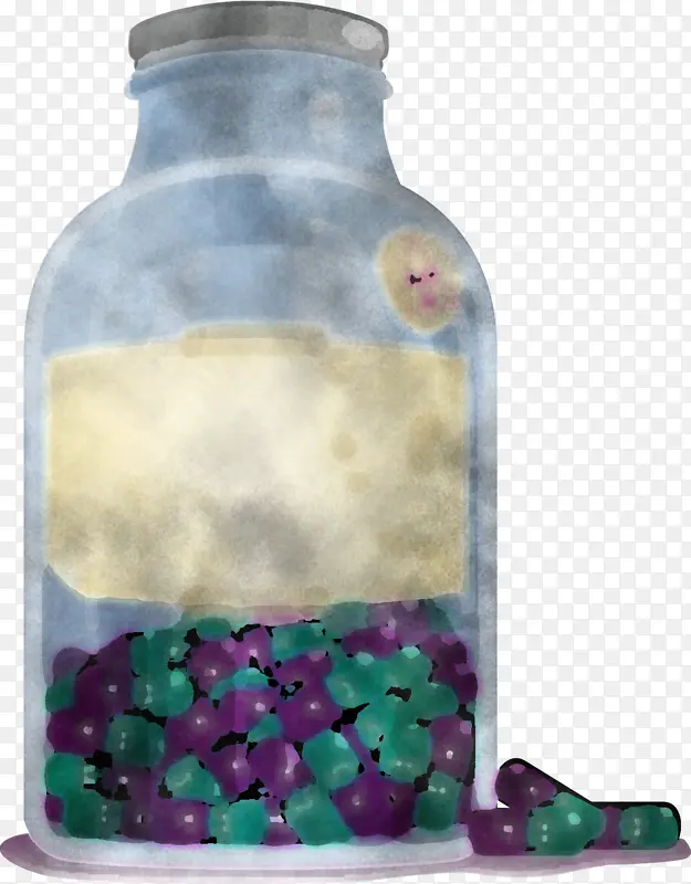果冻豆 紫色 瓶子