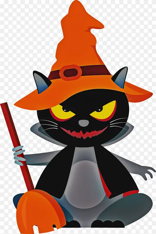 女巫帽 三角帽 黑猫