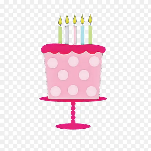 粉色 生日蜡烛 蛋糕