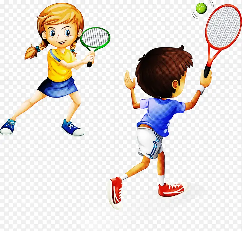 网球拍 球拍 卡通