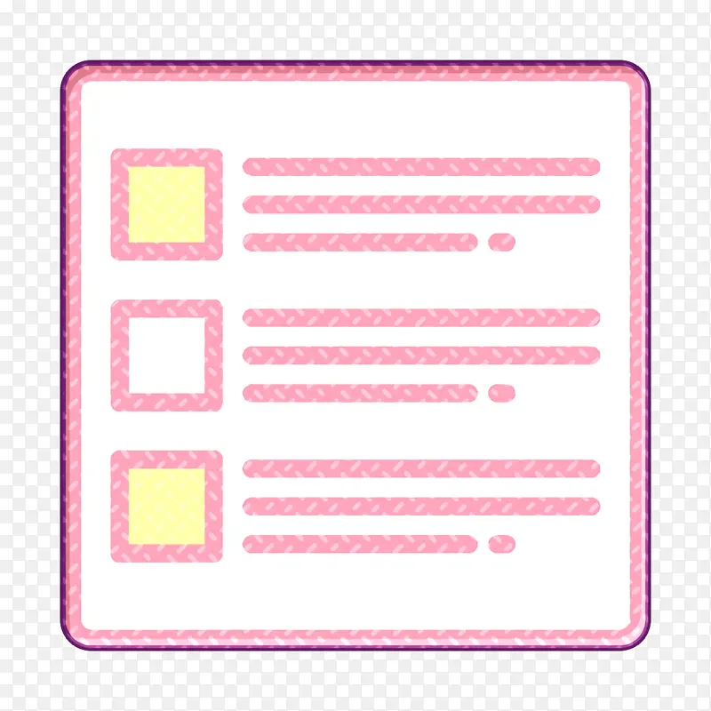 用户界面图标 列表图标 粉色