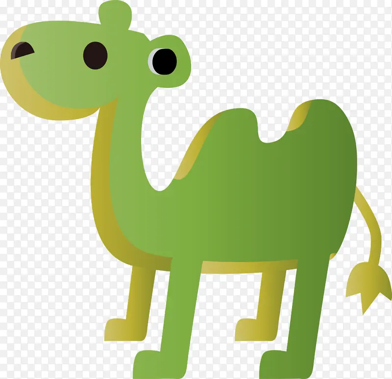 抽象骆驼 水彩骆驼 绿色