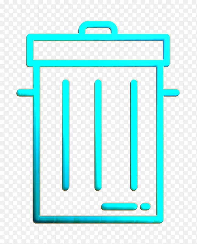 垃圾箱图标 用户界面图标 绿松石色