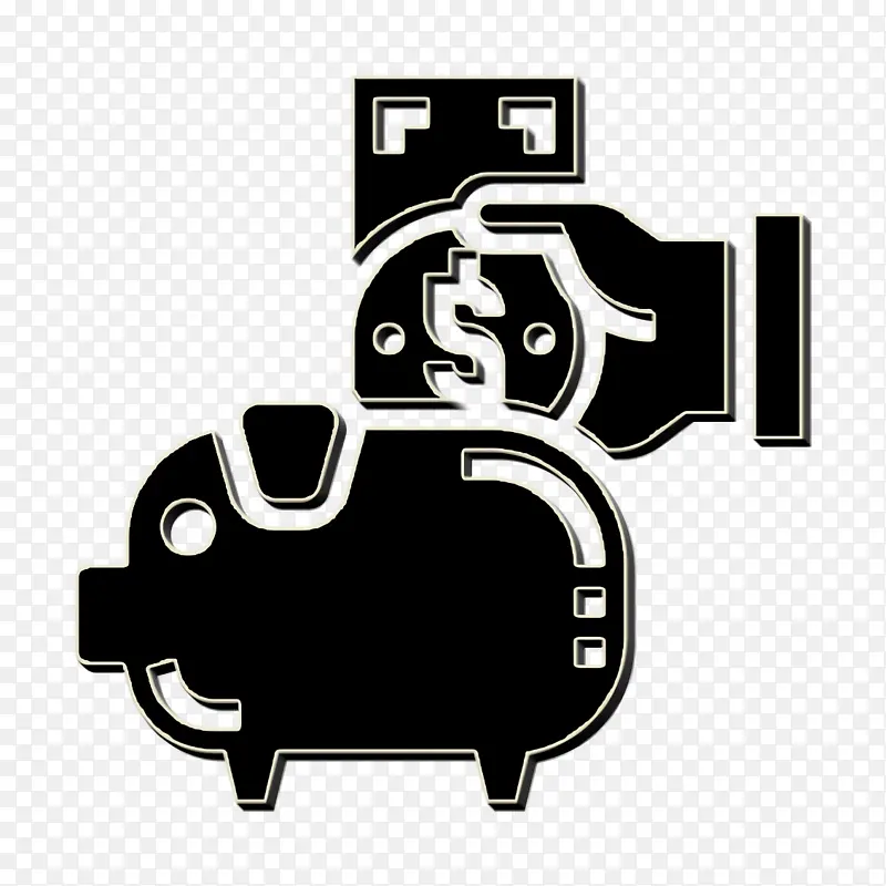 小猪银行图标 商业和金融图标 储蓄和投资图标