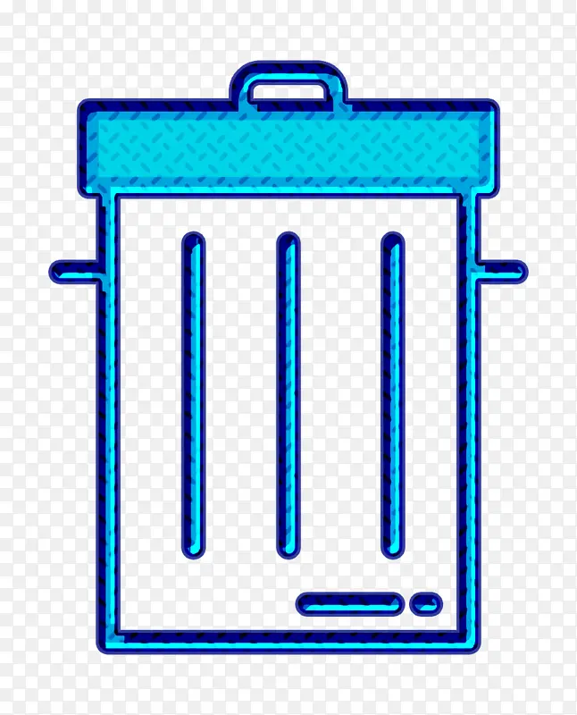 垃圾箱图标 线条 电蓝