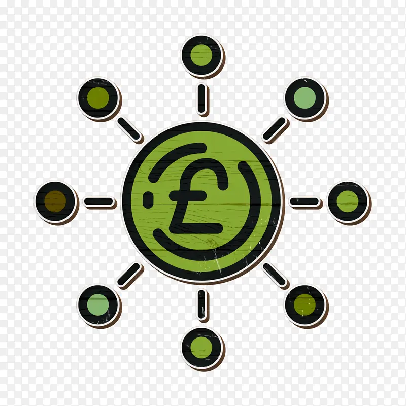 英镑图标 货币资金图标 绿色