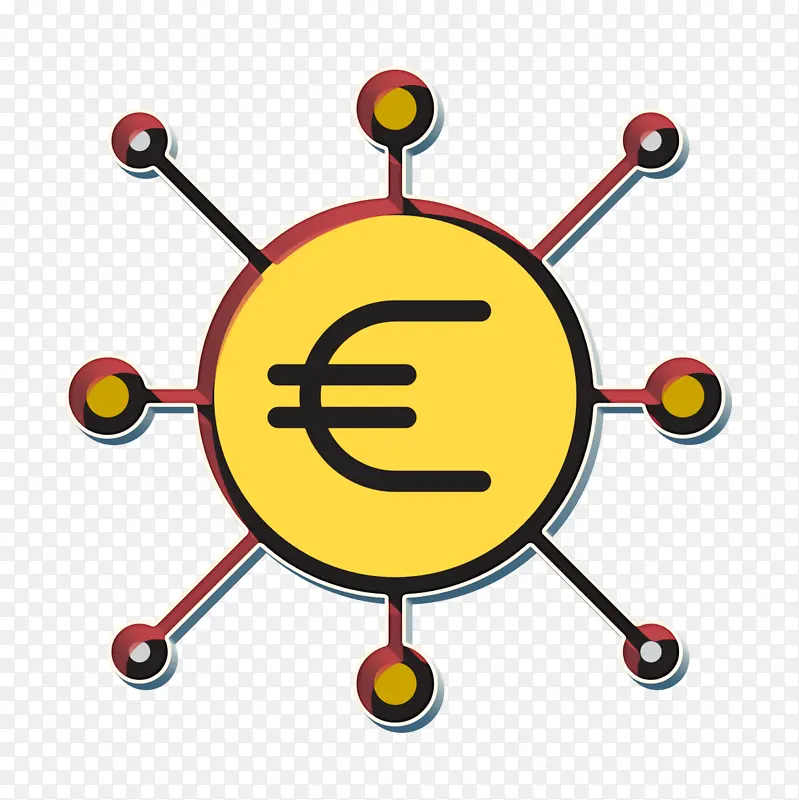 创业新企业图标 欧元图标 资金图标