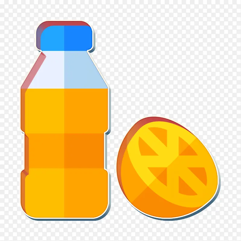 水果图标 橙汁图标 夏季食品和饮料图标