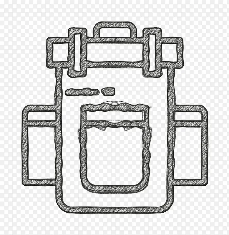 户外露营图标 背包图标 矩形