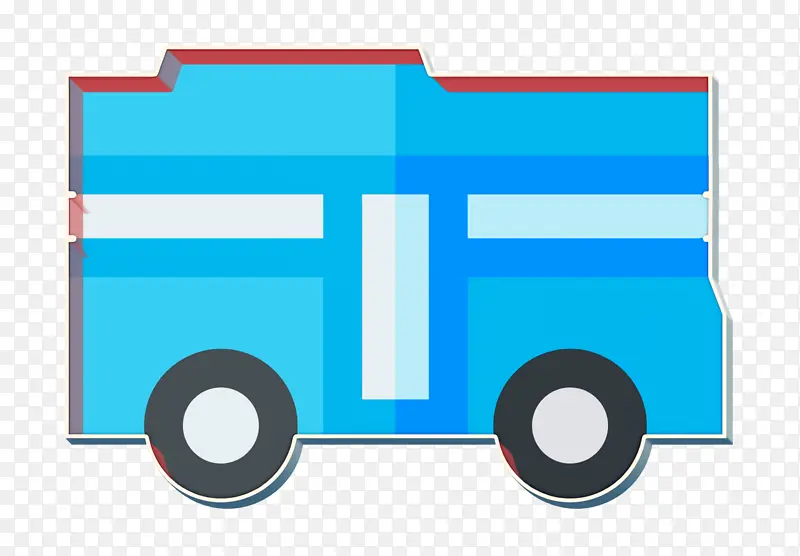 公交车图标 车辆和运输图标 蓝色