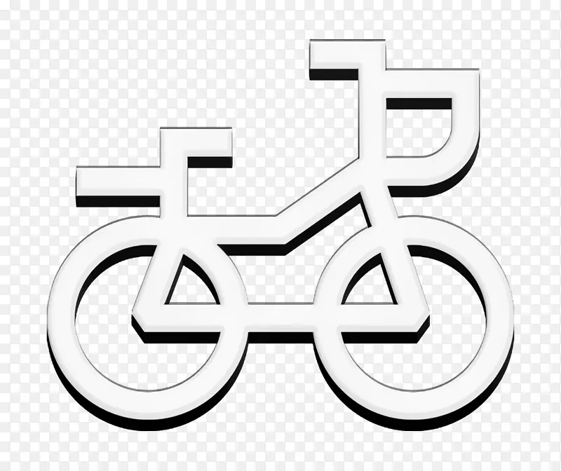车辆和交通工具图标 自行车图标 文字