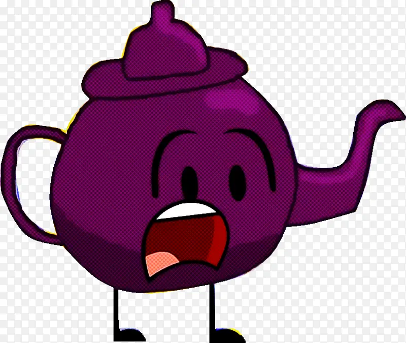 茶壶 紫色 卡通