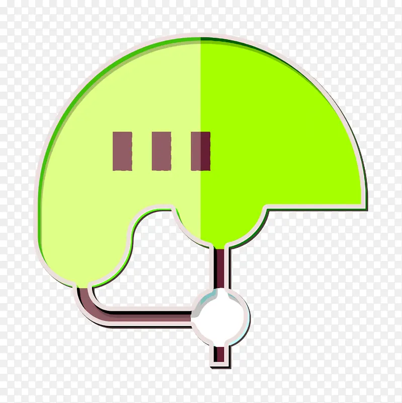头盔图标 运动装备图标 绿色
