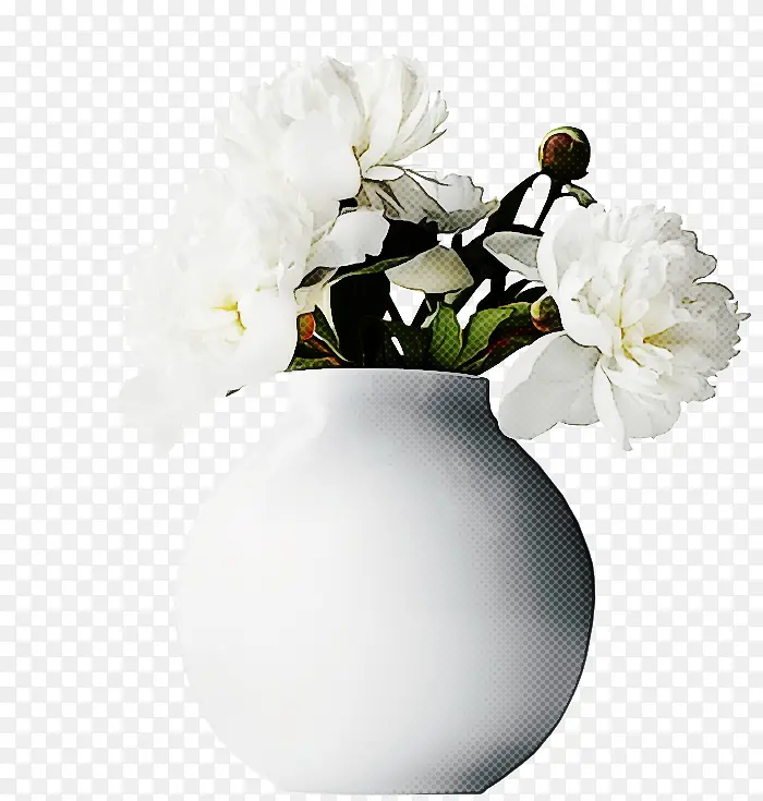 花瓶 白色 花朵