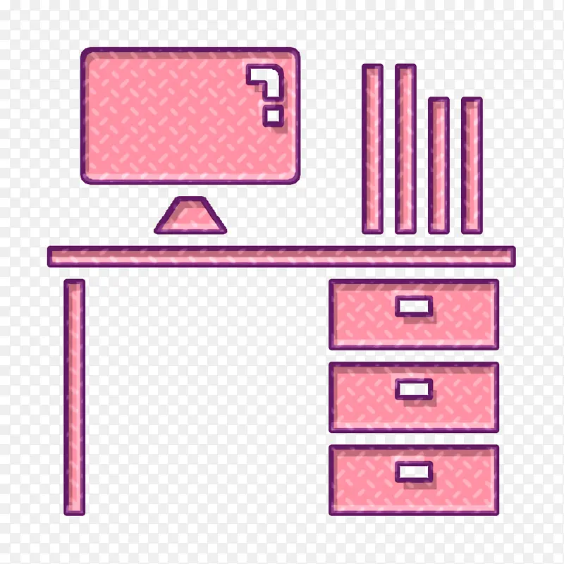 桌面图标 办公文具图标 粉色