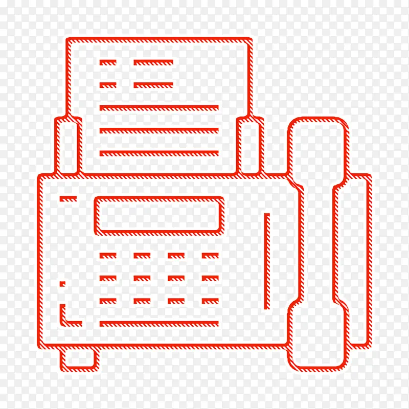 办公文具图标 传真图标 线条