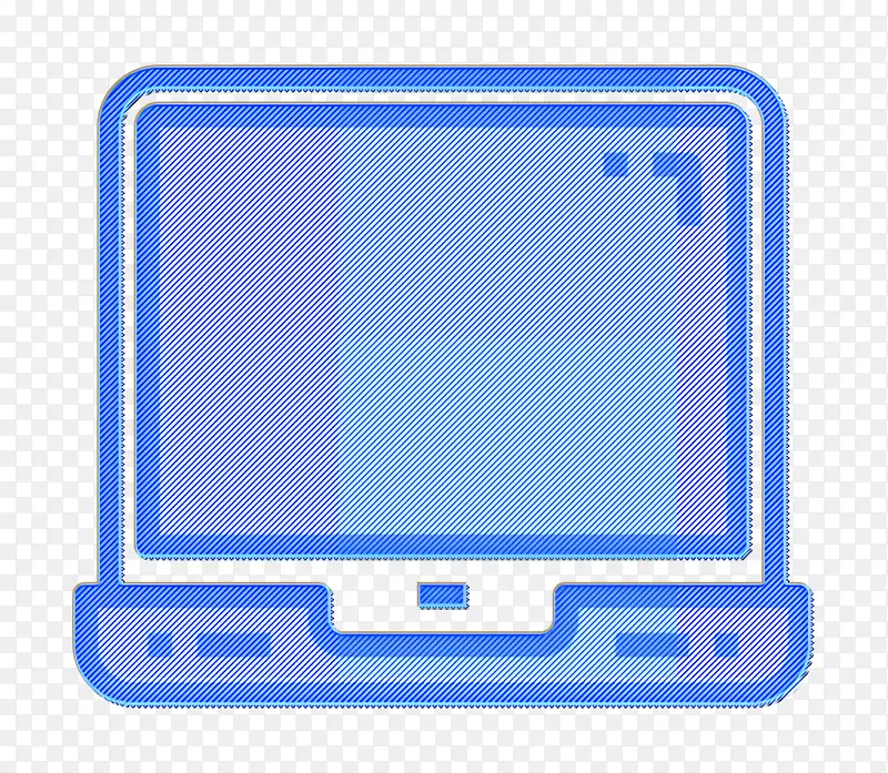 笔记本电脑图标 办公文具图标 蓝色