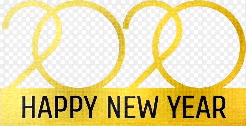 新年快乐 文字 黄色