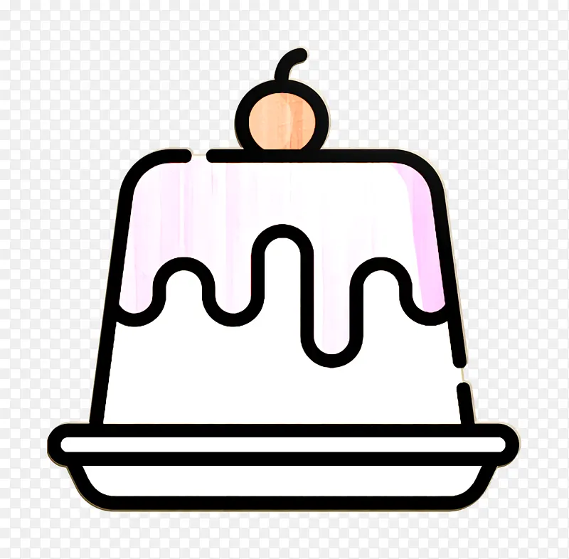 蛋糕图标 甜点和糖果图标 线条艺术